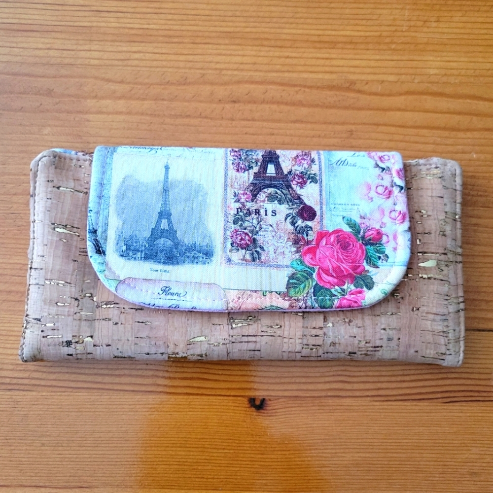 Vegan Cork wallet with fabric